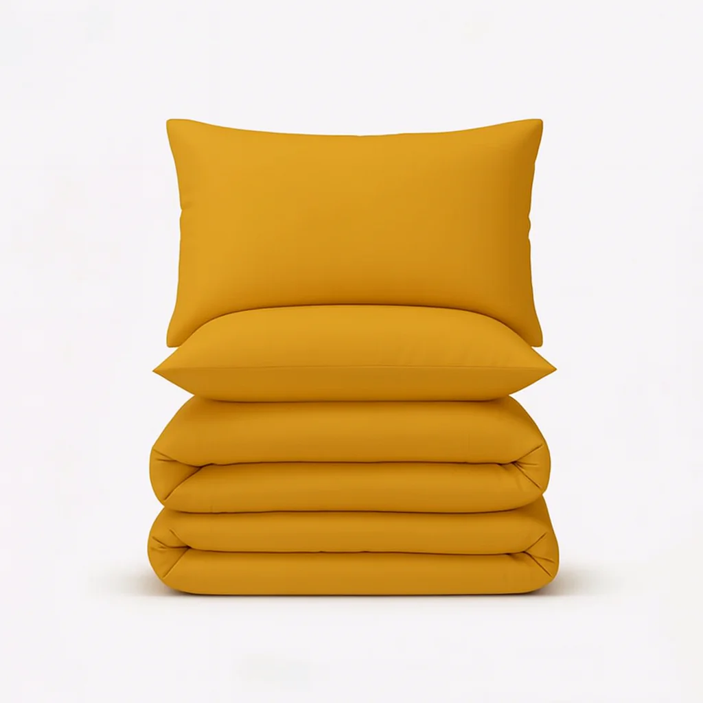 Solid Duvet Cover-Mustard
