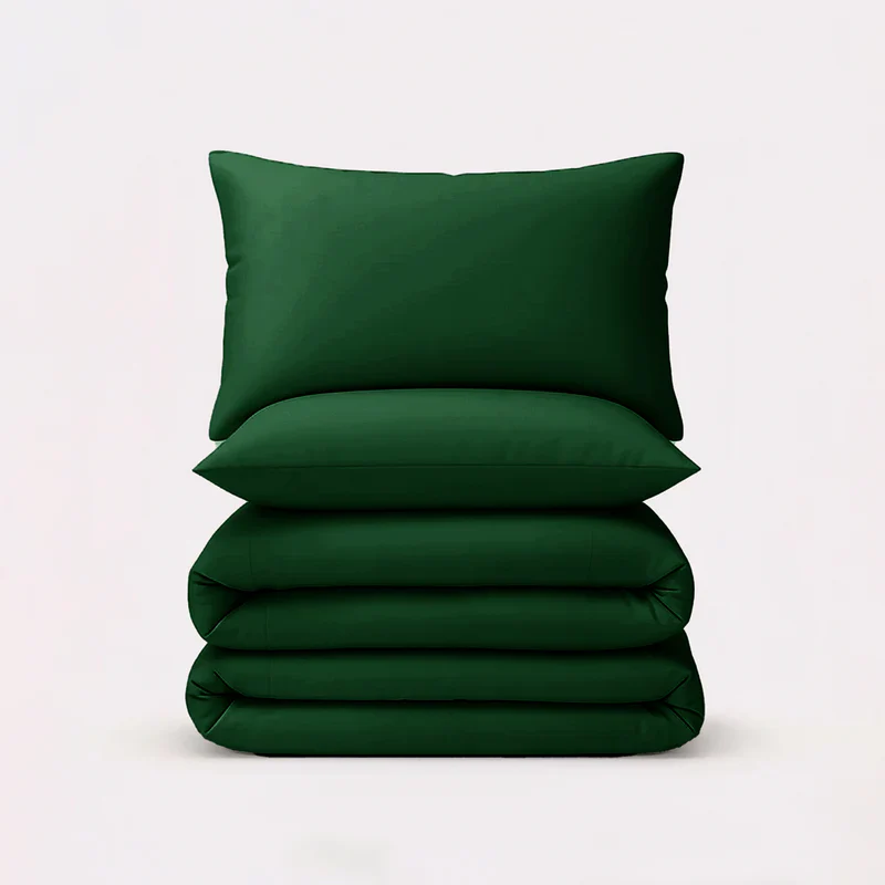 Solid Duvet Cover-Emerald Green