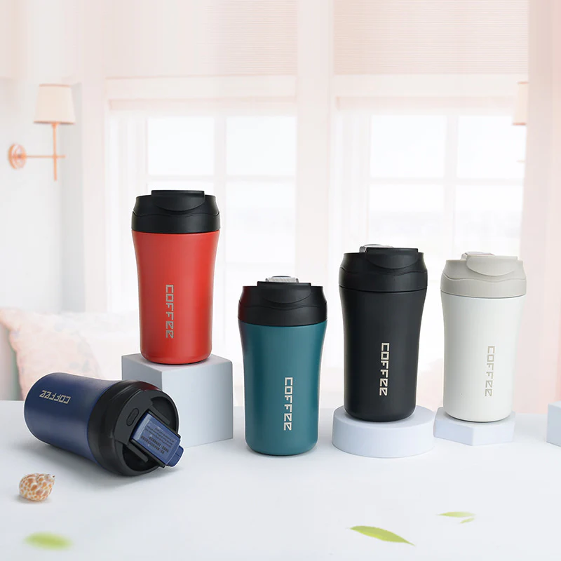 Stainless Steel Double Layer Coffee Tumbler 400ml - Image 3