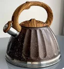Stainless Steel One Touch Button Whistle Teapot with Anti Scalding Handle - Image 2