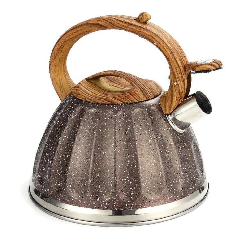 Stainless Steel One Touch Button Whistle Teapot with Anti Scalding Handle - Image 3