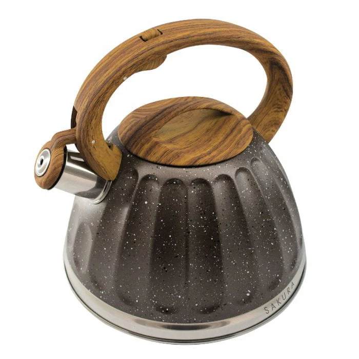 Stainless Steel One Touch Button Whistle Teapot with Anti Scalding Handle - Image 5