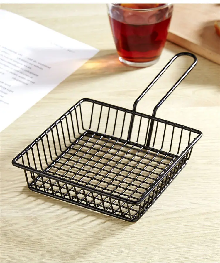 Stainless Steel Square Snack 5648Basket-Black - Image 16