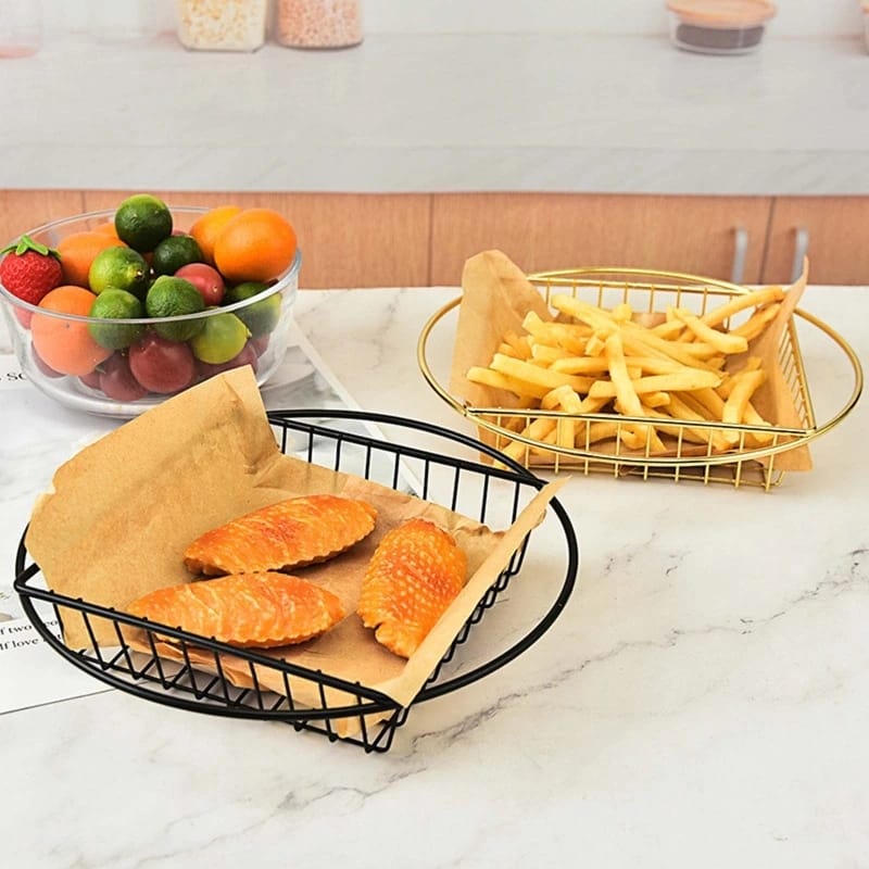 Stainless Steel Top Square Top Round Snack 5650Basket-Black - Image 2