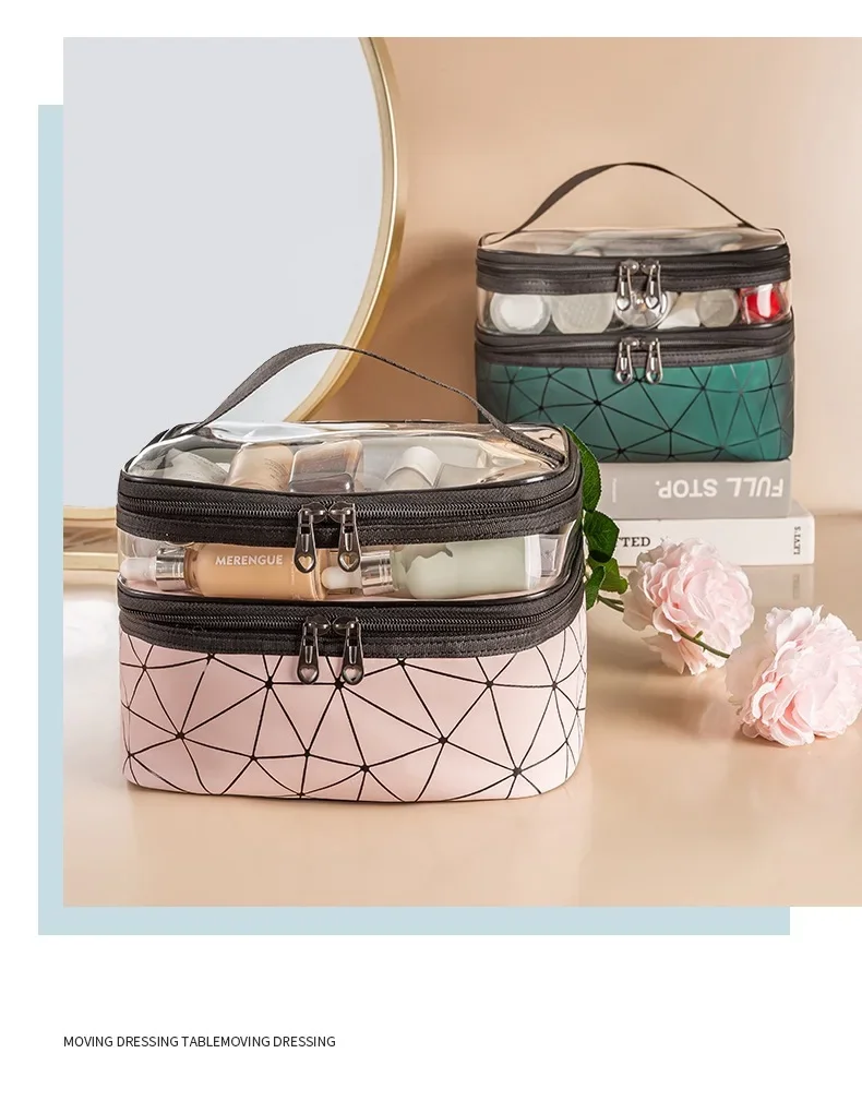 Transparent PU Cosmetic Bag Travel Toiletry Storage Bag-SA2408-278 - Image 4