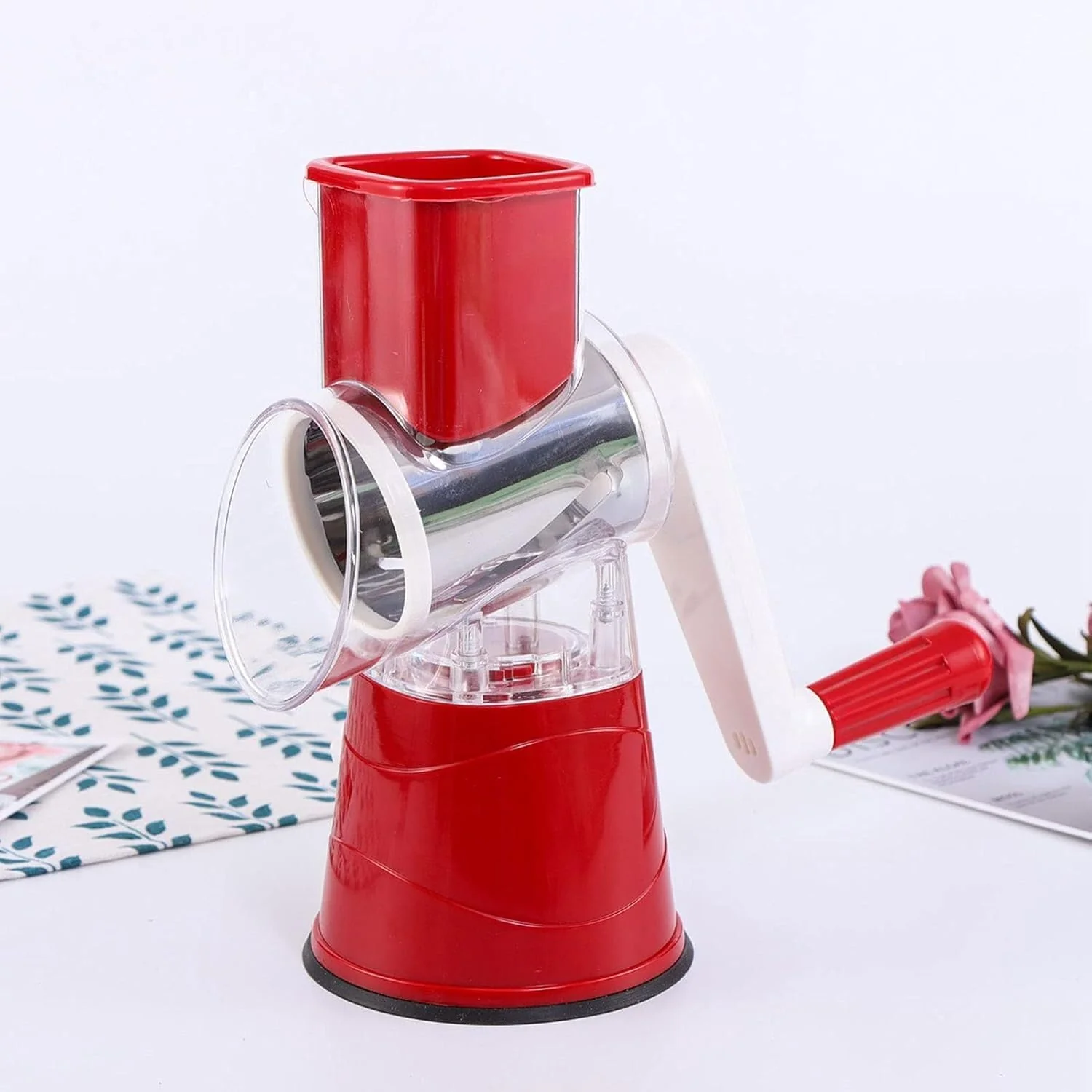 Vegetable Slicer with 3 Interchangeable Blades (SA2510-021)RED - Image 9