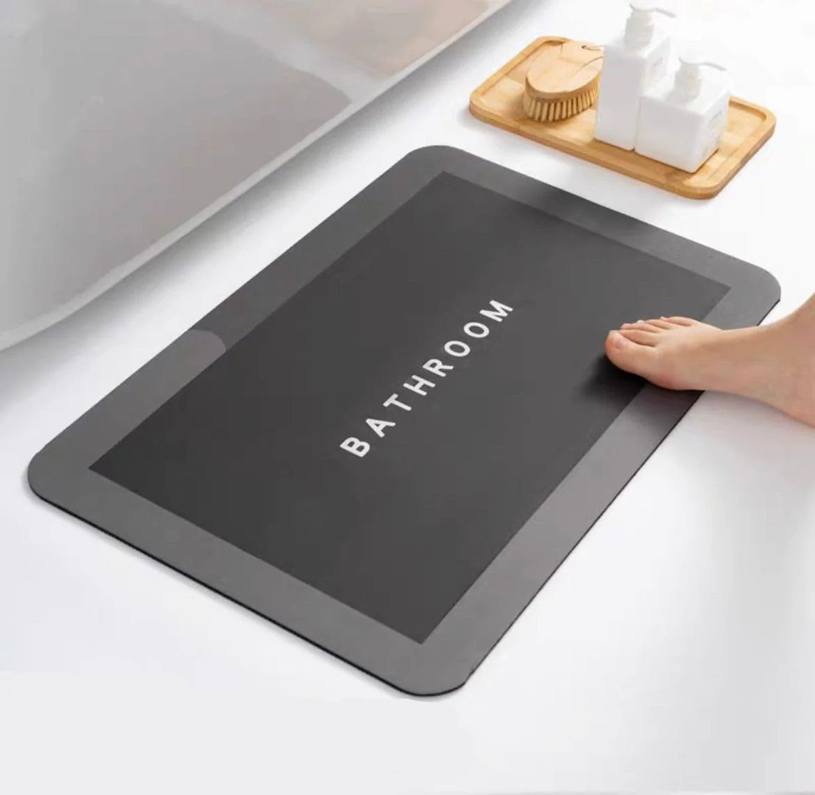 Water Absorbent Anti Slip Bath Mat Rectangular-(SA-2553-16)