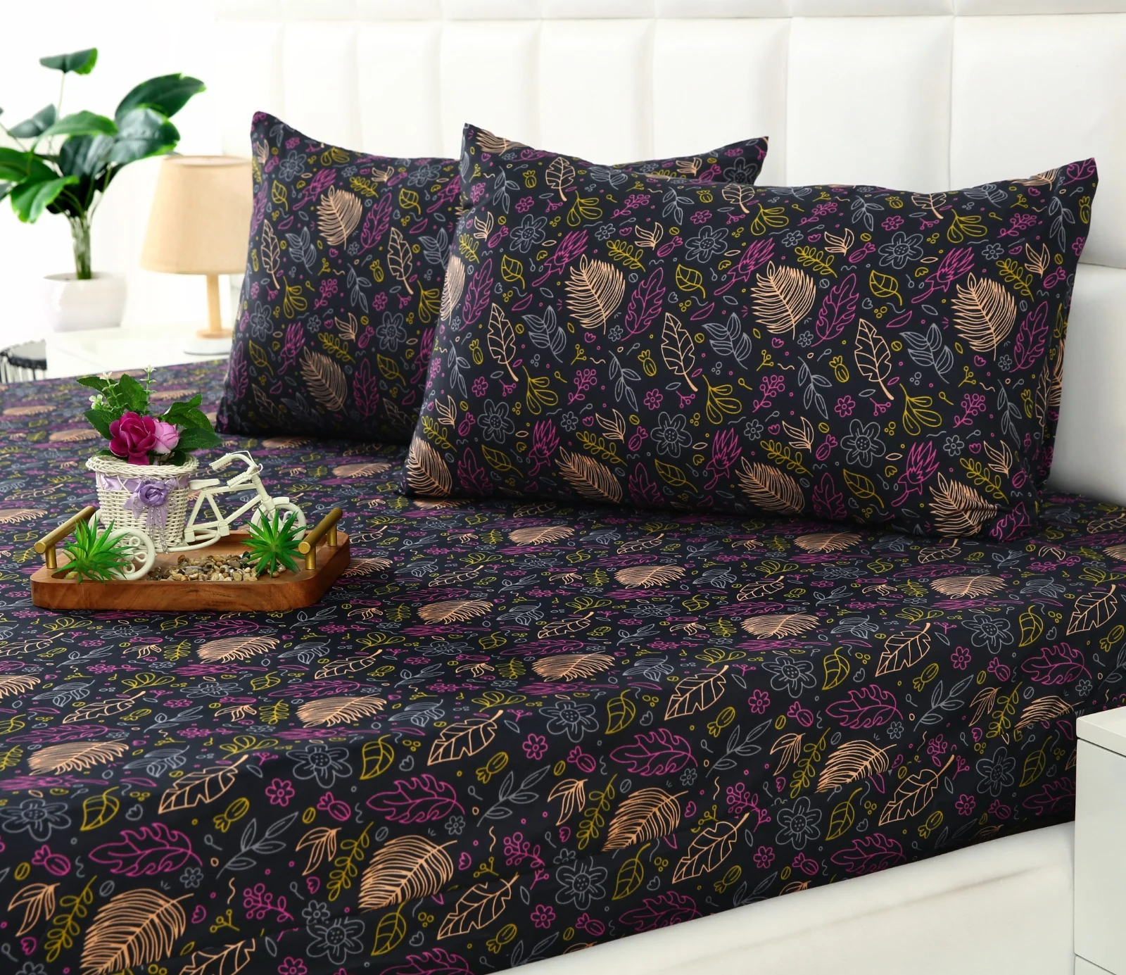 Zipper Mattress Cover Printed-Black Lilly - Image 7