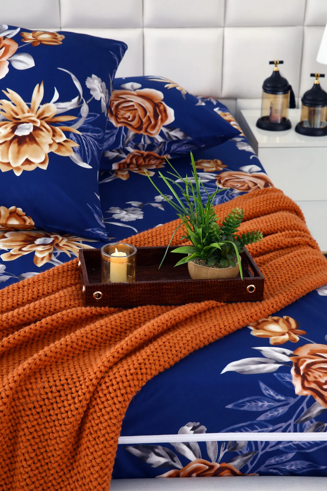 Zipper Mattress Cover Printed-Ethnic Flowers - Image 9