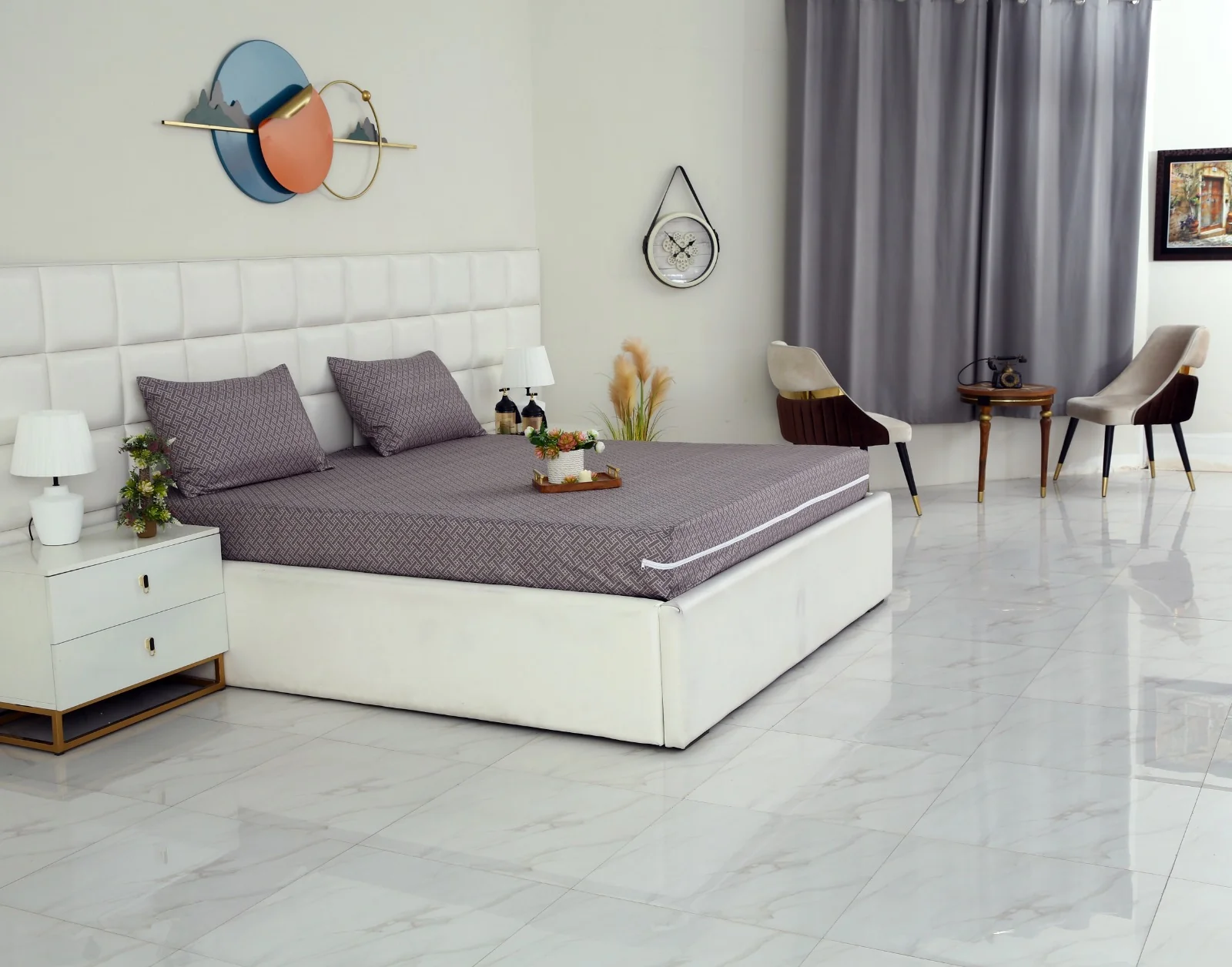 Zipper Mattress Cover Printed-Light Plaid - Image 13