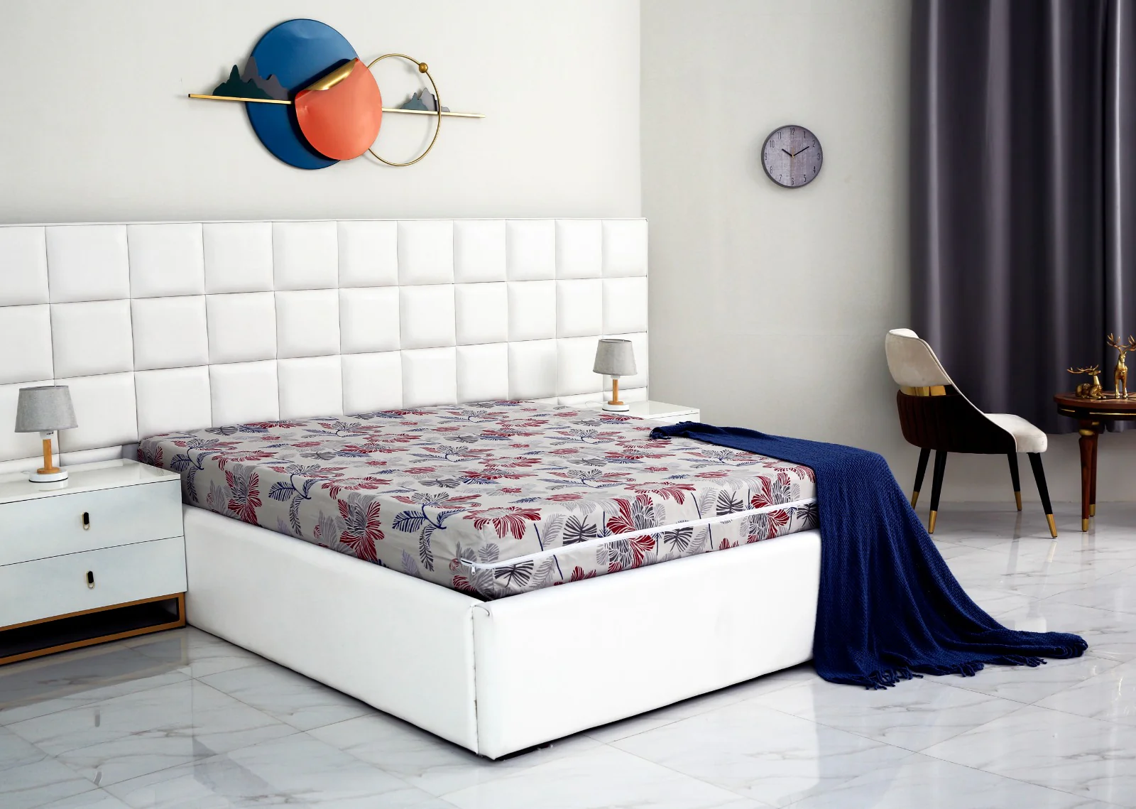 Zipper Mattress Cover Printed-Cherry Blosoom - Image 2